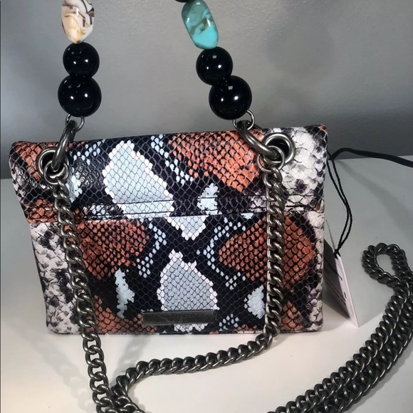 Snakeskin Crossbody Bag Orange Multi NWT - Picture 5 of 12